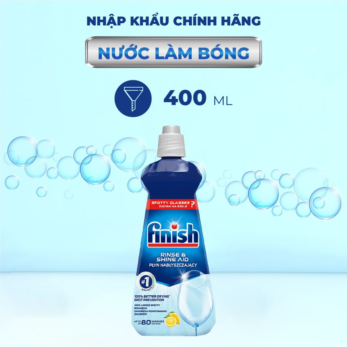 Nước làm bóng Finish 400ml (hương chanh)