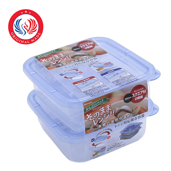 Bộ 2 hộp nhựa vuông Kashikoi Pack Size M