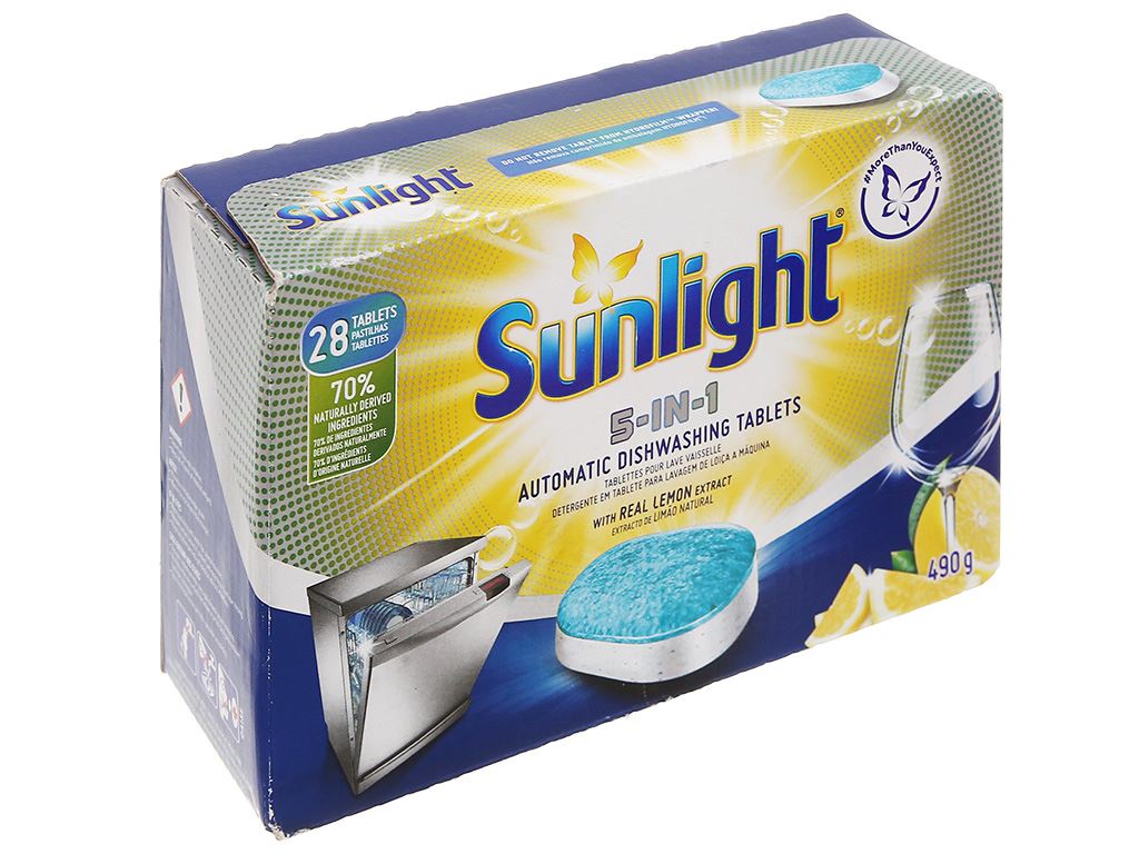 Viên rửa chén Sunlight 490g (28 viên)