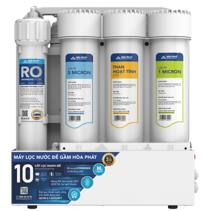Máy lọc nước RO để gầm Hòa Phát HPU 423VH (10 lõi)