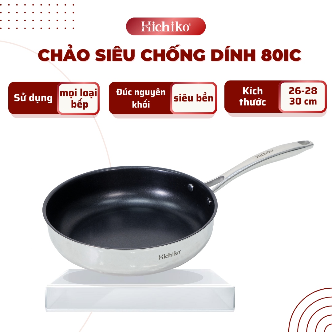 Chảo chống dính đáy từ Hichiko HC-8128 (phi 28)