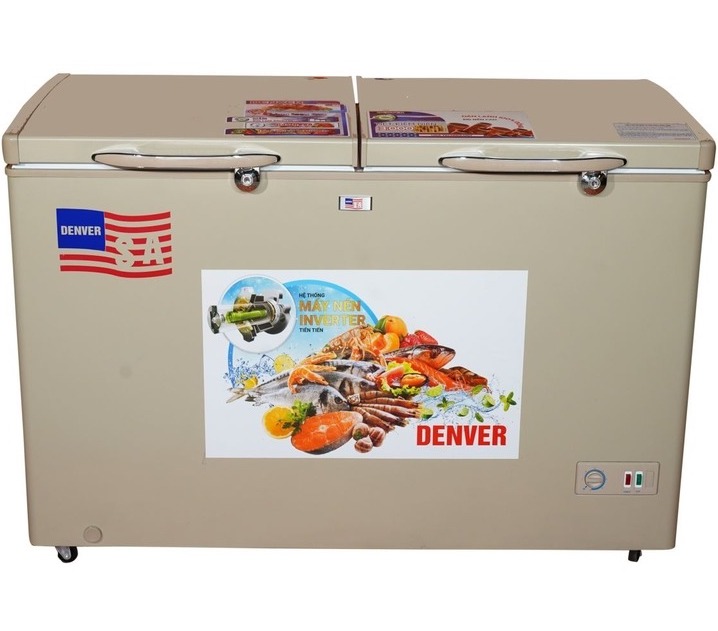 Tủ đông Denver 320 lít AS 650HDI (2 ngăn, 2 cánh, dàn đồng, lòng Inox)