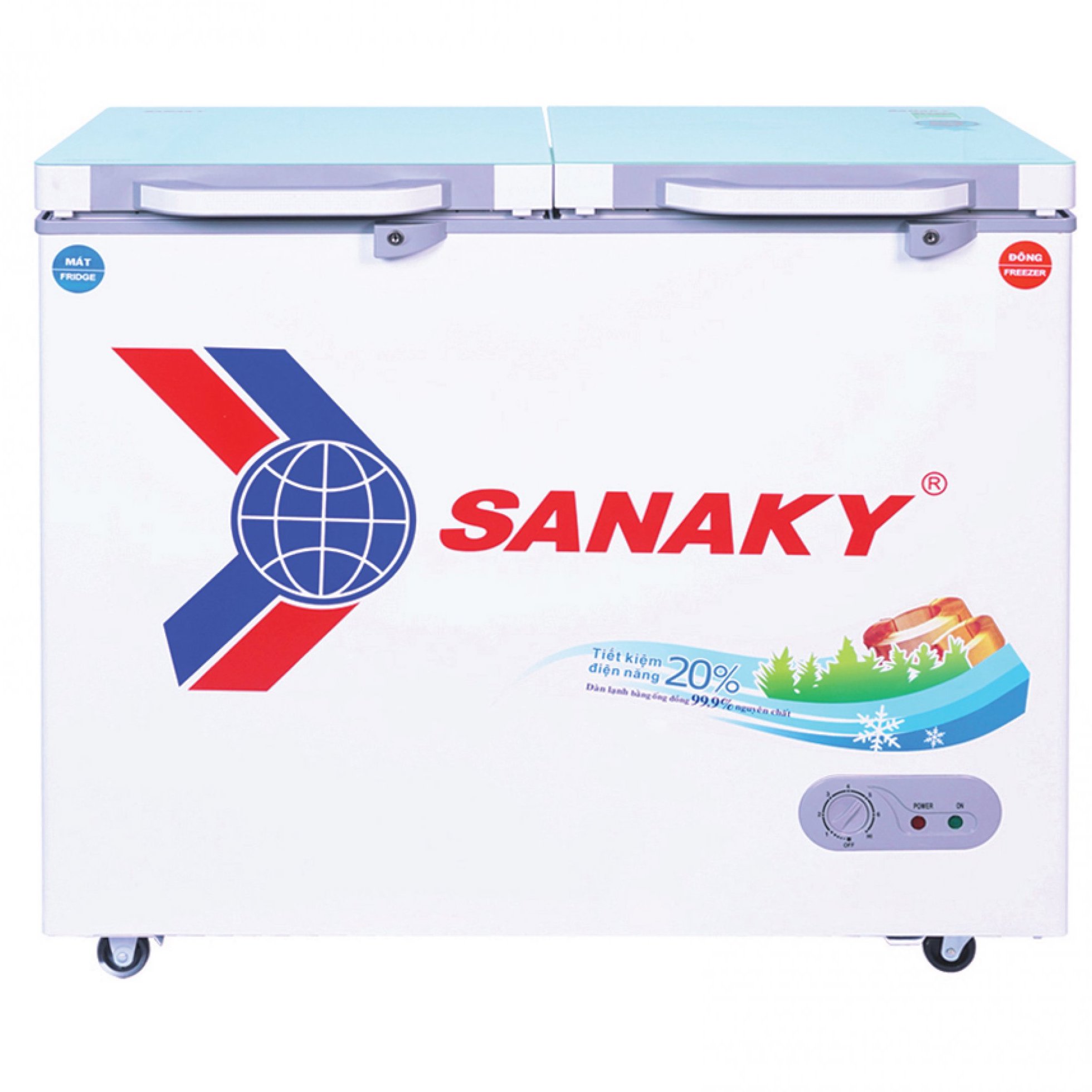 Tủ đông Sanaky 195 lít VH-2599W2KD (2 ngăn, 2 cánh)