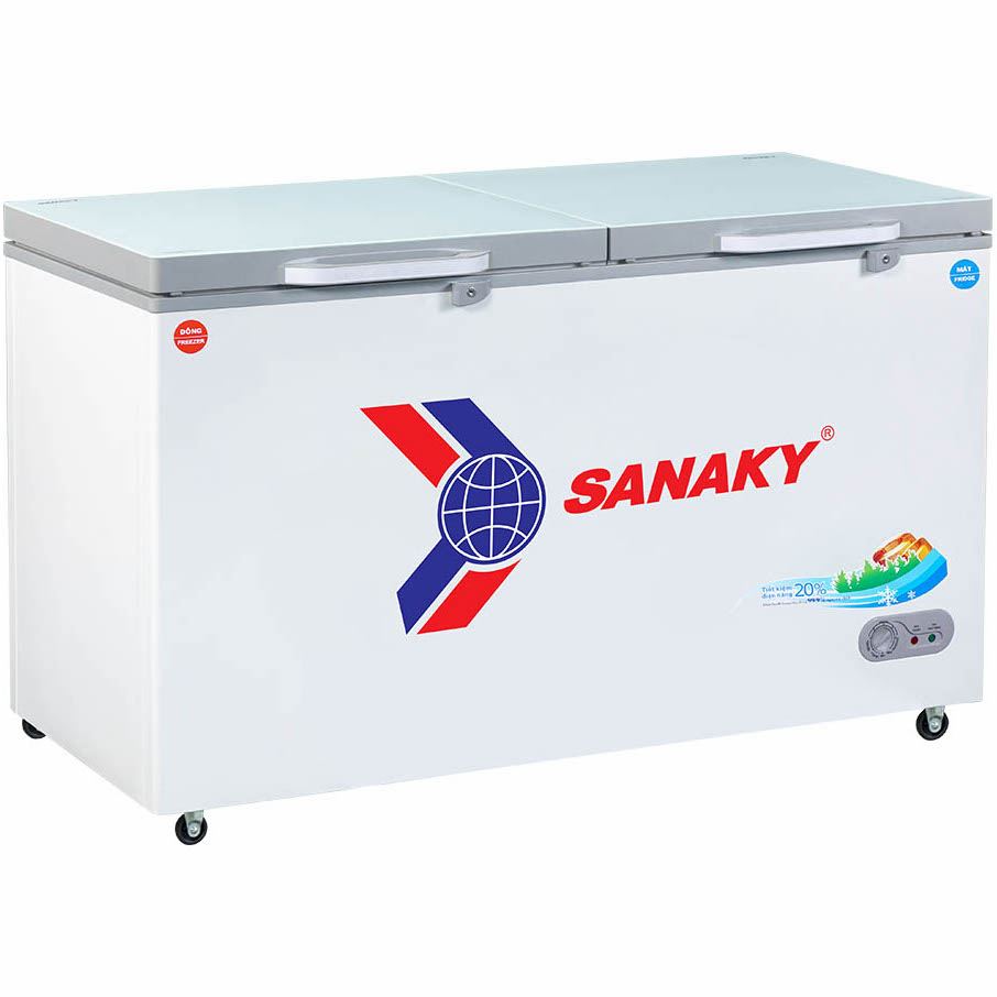 Tủ đông Sanaky 365 lít VH-5699W2K (2 ngăn, 2 cánh kính cường lực)