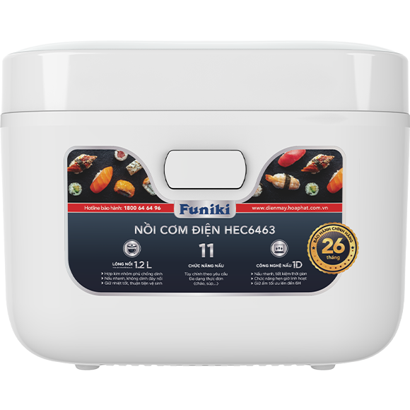 Nồi cơm điện tử Funiki 1.2 lít HEC6463