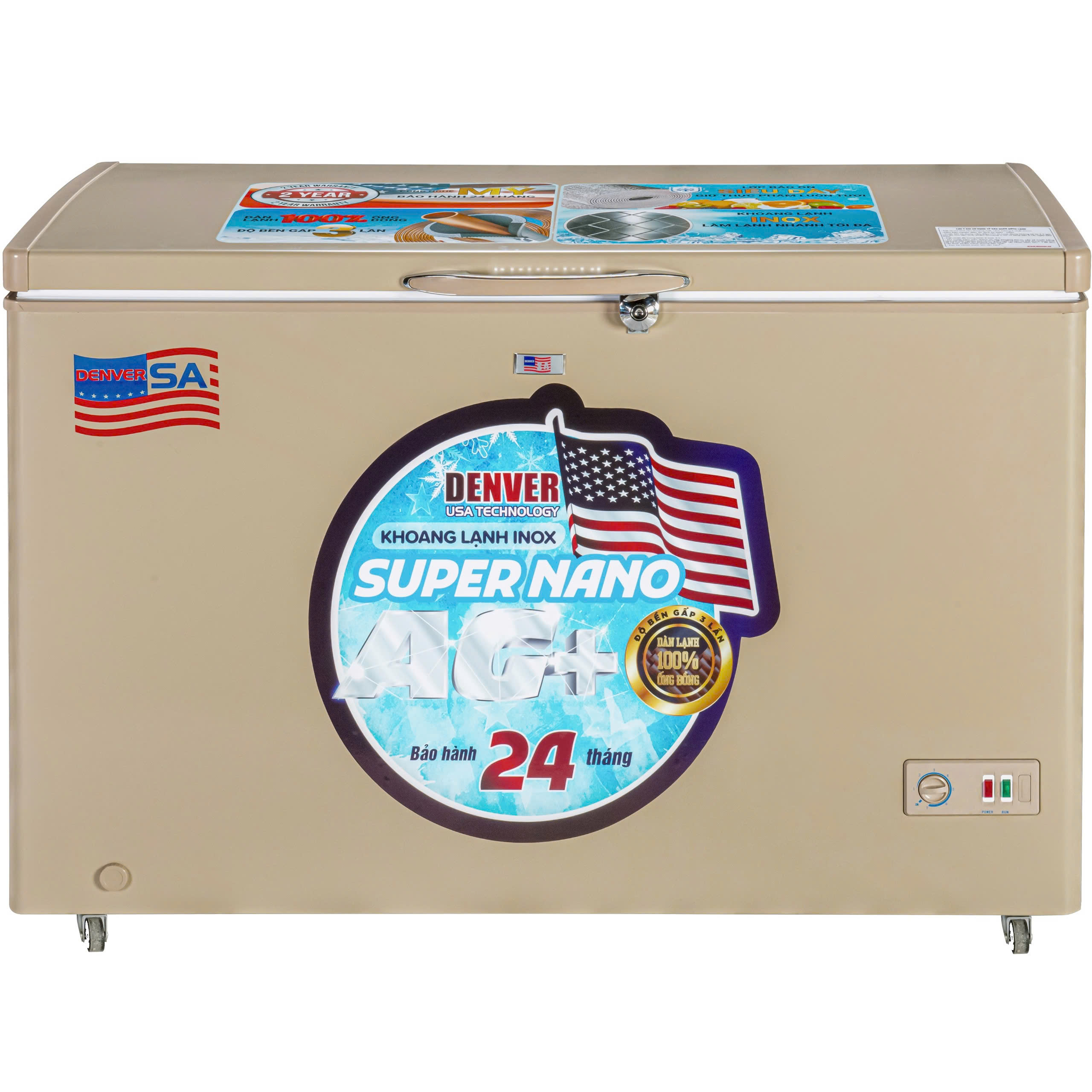 Tủ đông Denver 400 lít AS 620MDI (1 ngăn, 1 cánh, dàn đồng, chống dính)